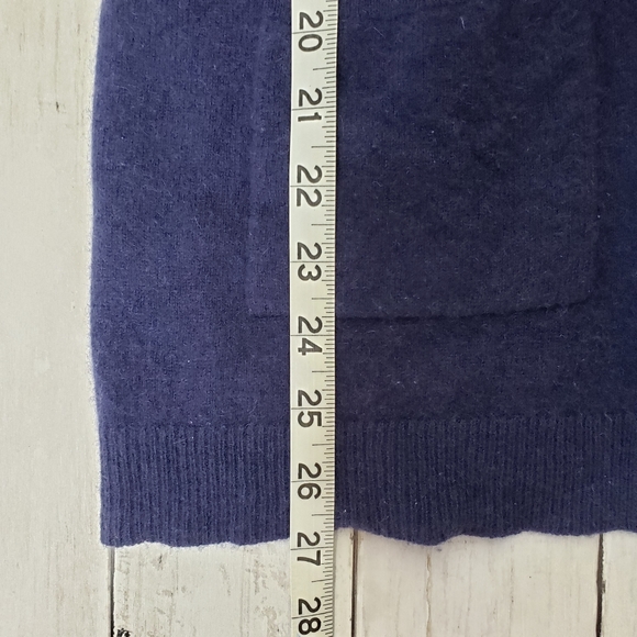 Lilly Pulitzer Sweater Open Cardigan Small Navy Blue Cashmere Norwood Pockets - Picture 16 of 16